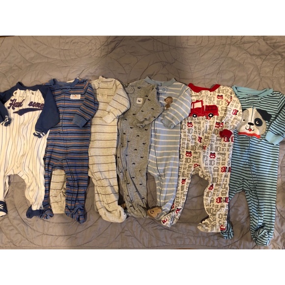Set of 7 Carter’s Cotton Zip Sleepers - 9mo - Picture 1 of 1